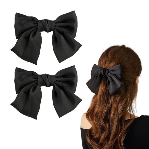 サムコスヘアアクセサリーリボン大きめ髪飾りヘアピンクリップ式かわいいエレガント蝶結び2個入り入学..