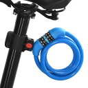 OMOMOAKARI自転車鍵ダイヤルロック5桁ワイヤーロック1200mm高切断対抗盗難防止パスワード自由設定(ブルー)