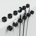 【12個セット】マグネット式ケーブルホルダー|磁石で簡単収納配線整理&コード隠し強力接着デスク/机/壁/車/ナイトテーブル対応USB-C/電源コード/ヘッドホン...