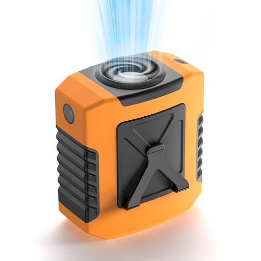 腰掛け扇風機ベルトファン強力8000mAh大容量14015RPM4段階調整可能SOSライトと懐中電灯付ウエストファ..