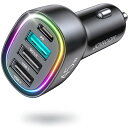 Joyroomシガーソケット急速充電器【PD&QC3.0/45W/急速充電/4ポート】カーチャージャーusbType-Cしがーソケット車載充電器スマホ充電器最大3AcarchargeriPhoneSonyGoogleSharp