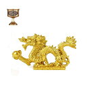 龍 置物 昇運金龍 竜 金龍 風水龍 龍と水杯セット 珠戯れ龍 樹脂製 風水グッズ 金運アップ 商売繁盛 昇運 機運上昇 風水 置物 干支 縁起物 吉祥開運 贈答 龍の置物 開運祈願 (XS(12CM))(3)