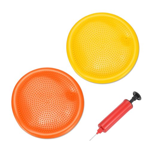 PATIKIL2個の膨らませたウォブルクッションシート13.2”コア安定性エクササイズ用の柔軟なバランスディスクフィジカルトレーニング向上フィットネスポスチャーオレンジ/イエロー PATIKIL2個の膨らませたウォブルクッションシート13.2”コア安定性エクササイズ用の柔軟なバランスディスクフィジカルトレーニング向上フィットネスポスチャーオレンジ/イエロー
