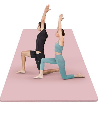 YURENトレーニングマット大きい幅広200CMX130CM厚め20MM高密度NBR素材大型ヨガマットエクササイズマット筋トレマット防音防振宅トレ親子キャリーストラップ付