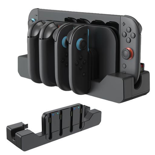 Switch2ジョイコン2用充電スタンド【2025新登場】AriKroiiJoy-con2コントローラー充電4台同時充電収納一体型チャージャースイッチ2コントローラー充電ドック収納ホルダーLEDライト付き