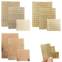 YUHENGCTアルファベットシール3mm9枚金属ステッカー数字シール防水自粘着DIY手作り電話装飾手帳スケジュール(ゴールド+シルバー+ローズゴールド)