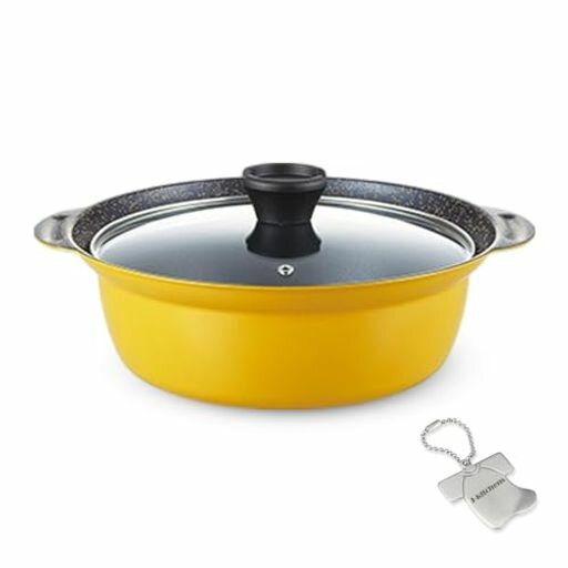 J-kitchens鍋約2~3人用24cmガスコンロIH対応マーブルふっ素樹脂加工オリジナルTシャツ型缶オープナー付