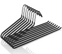CLEKODズボンハンガーすべらない8本組スラックス用シングルパンツ跡がつかないデニム適用ロングスカート用ハンガー省スペース頑丈ブラック