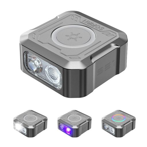 Sofirn SE1 キーホルダーライト EDCライト 超小型 懐中電灯 300ルーメン 3光源 白色光+UV+アンビエント Type-C充電式 IPX5防水 10時間連続点灯 CNCアルミ合金 コインサイズ マグネット式 装着式 キー…