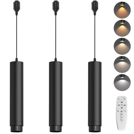OTeedo ダクトレール ペンダントライト 15°-60°ズーム可能,消費電力10W LED一体型リモコン無段階調光調色 1000LM高輝度 高演色Ra90+ 角度調節 糸長は高さを調節可能 明るい レールライト用