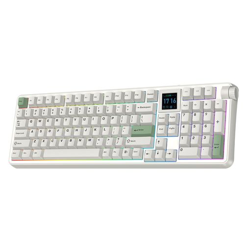 EPOMAKER RT100 PRO ワイヤレスゲーミングキーボード 1.54インチ画面 ノブ搭載 RGB 2.4GHz/BT/USB-C対応 ホットスワップ 5000mAhバッテリー PBTキーキャップ 専用ドライバー レトロメカニカルキーボード