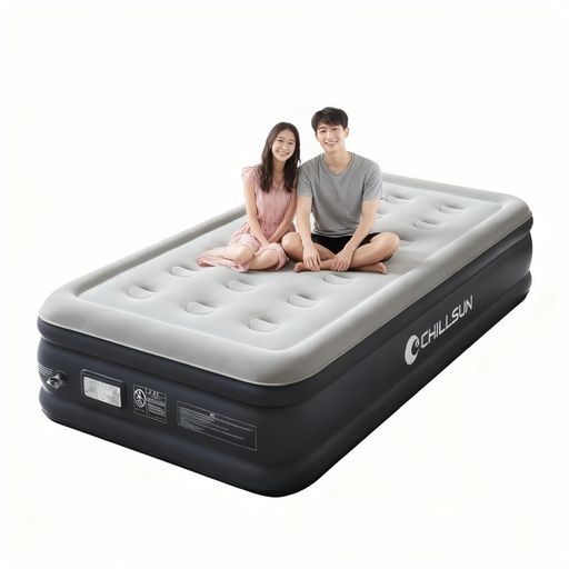 床 電動ポンプ内蔵で空気の出し入れ簡単◀ダイヤルスイッチタイプのAC100V電源使用の内蔵ポンプで、ダイヤルを回すだけで空気の注入も排出もできますので、初心者でも簡単に使用できます。体調や気分に合わせて、お好みの硬さに自由に調整ができます。※電動ポンプはAC100Vを使用するため、屋外使用時は発電機・ポータブル電源が必要になります 優しい肌触り◀表面のベロア調生地はふわさらな肌触り心地です。起毛素材で触れても冷たく感じにくく、冷え込む日も温かく過ごせます。汚れが落ちやすく、お手入れも簡単です。ベロア調仕立てにより、柔らかくソフトな仕上がりで、頬に触れても肌荒れせず、心地よい肌触りと快適な寝心地を実現しました 優れた耐久性・安定性◀エアベッド内部に高強度の繊維を使用し、軽量化を実現しました。側面と底面は耐候性・耐水性に優れたPVCを使用します。また、より多くの睡眠スペースを確保するため、特別に設計されたフチのデザインで、寝返りをしても安心です。