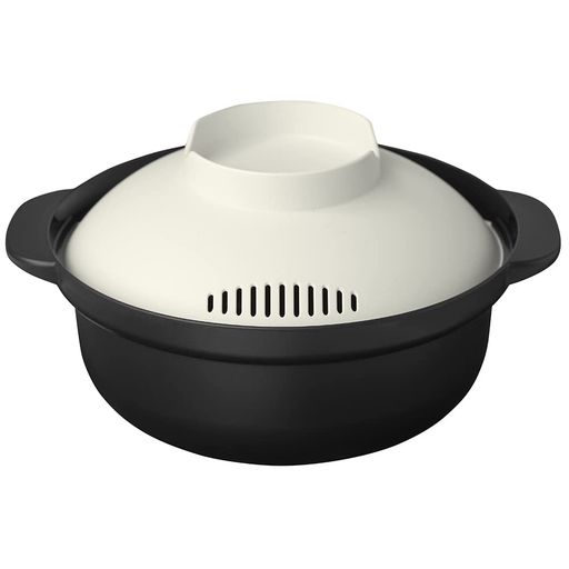 乐天商城 - アンドエヌイー(&NE)レンジポットnikiiブラック1.5Lレンジ鍋レコポrecopo日本製一人用レシピ付き小型軽量レンジ調理鍋電子レンジ用鍋ラーメンパスタNIM-205-BK