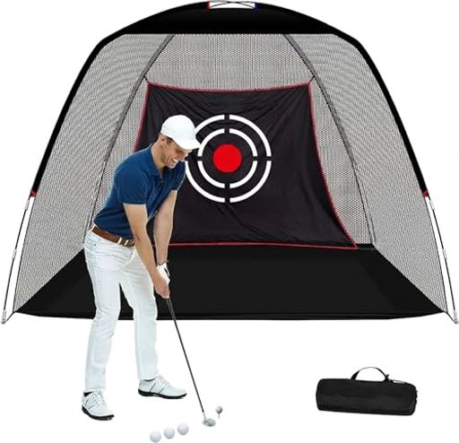 Doubleriver ゴルフネット 練習用 室内 屋外 3x2.1x1.8m 大型 ターゲット付き
