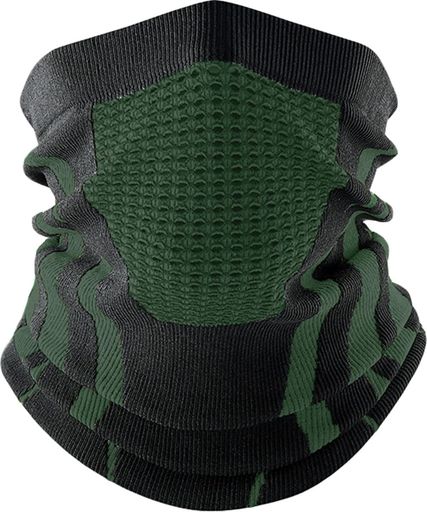 [JIOYIEO]ネックウォーマーネックガードフェイスカバー【エアーホール構造・息苦しくない】防風暖かい伸縮性通気性アウトドア春秋冬フリーサイズ男女兼用(オリーブグリーン)