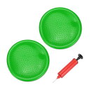 PATIKIL2個の膨らませたウォブルクッションシート13.2”コア安定性エクササイズ用の柔軟なバランスディスクフィットネスポスチャーの向上緑ハンドポンプ付き