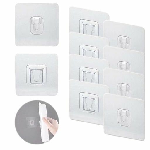 電源タップ固定ホルダーコンセントホルダー壁掛けフック粘着スナップ雄雌フック粘着ネジ止め不要透明防..