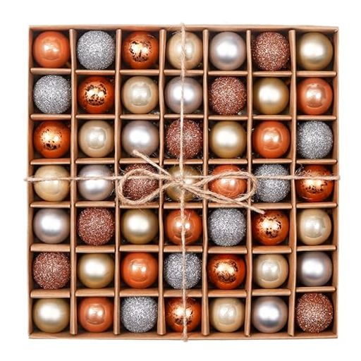 ValeryMadelynクリスマスツリーボール飾りオーナメント3cm49個入りセットゴールド・コッパー森おしゃれ..