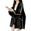 LIYURLTAレディース日焼け止め服ラッシュガードパーカー可愛い体型カバーUVケアUVカット紫外線防止長袖薄手夏軽量通気速乾オーバーサイズLIY103(ブラッ...