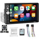 シングルディンカーステレオ、APPLECARPLAYANDROIDAUTO、7インチHDタッチスクリーンBLUETOOTHハンズフリーカーラジオサポートAUX/TF/USBEQFMラジオミラーリンクSWC、8LED(2)