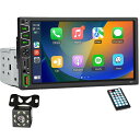 7インチシングルDINカーステレオ、ワイヤレスCARPLAY&ワイヤレスANDROIDAUTO、8LEDリバースカメラ付きタッチスクリーンカーラジオBLUETOOTH、ミラーリンク、急速充電、EQ、TFUSBタイプC
