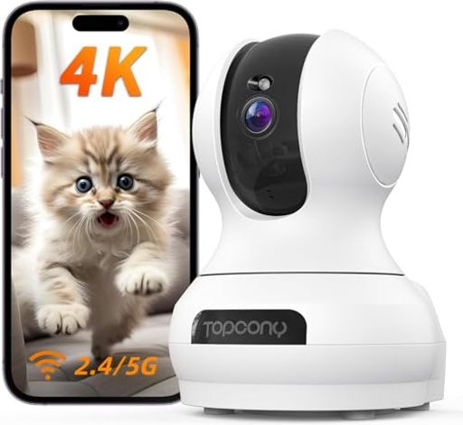 【4K 800万最高画素・2.4と5GhzWiFi対応・自動追尾】ペットカメラ 室内防犯カメラ 24時間録画 360°監視 iPhone/Android スマホで見れる PTZパン355°チルト120° 首振り 遠隔操作 赤外線暗視 双方向音声