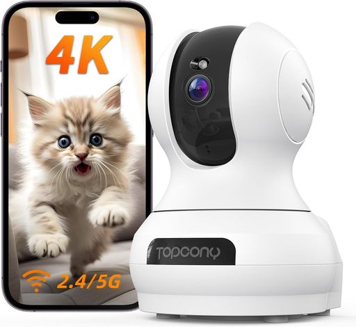 【4K 800万最高画素・2.4と5GhzWiFi対応・自動追尾】ペットカメラ 室内防犯カメラ ...