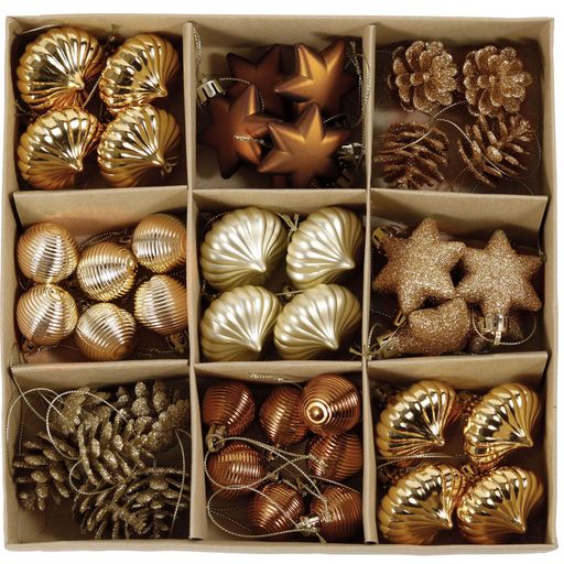 ValeryMadelynクリスマスツリーボール飾りオーナメント45個入りセットゴールド・コッパー森おしゃれ雑..