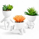 HAUZMENT観葉植物フェイク多肉植物鉢、卓上インテリア雑貨、フェイクグリーン、インテリア小物、人工観葉植物ミニ造花おしゃれ北欧雑貨【3個入セット】