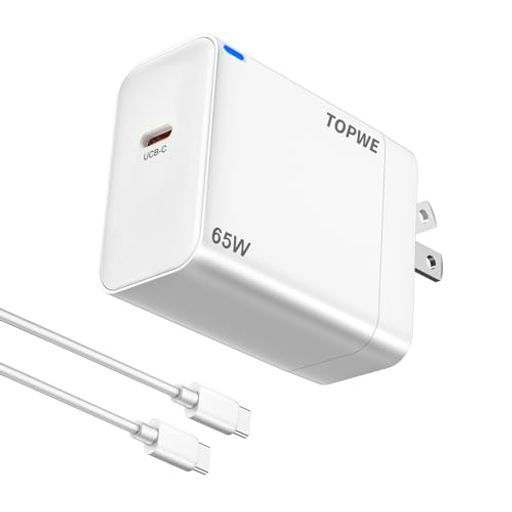 TOPWE 65W USB-C 充電器 TYPE-C 急速充電 小型 【PD対応・折り畳み式・PSE技術基準...