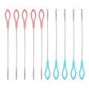 BRIIKPPストローブラシステンレス製極細ナイロン哺乳瓶隙間ブラシ自由に曲がる再利用可能ピンク、ブルー(10本セット)