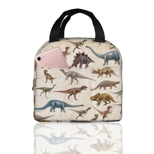 ランチバッグ保冷保温恐竜柄弁当バック断熱防水漏れ防止大容量大きめ弁当袋手提げ子供用バックキッズメンズレディーストートバッグハンドバッグ