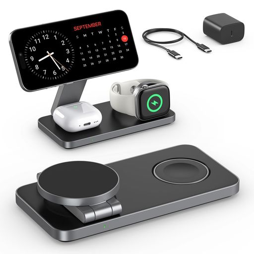 KEEPRO 磻쥹Ŵ 3IN1 ޤ߼ MAGSAFEŴ 15W® Ʊ3ĤΥǥХ 15W/10W/7.5...