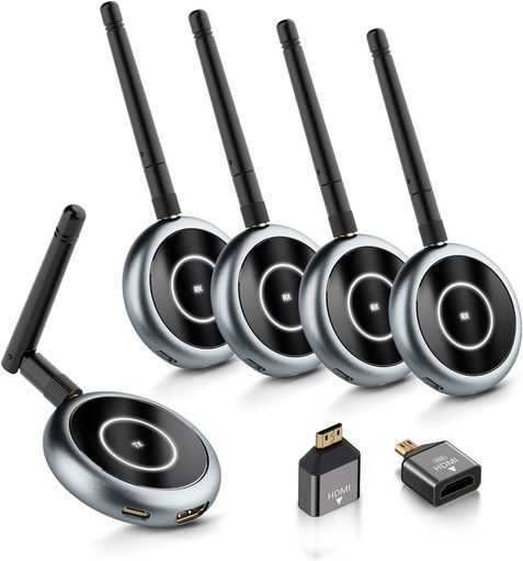 AIMIBO 磻쥹 HDMI  1TX+4RXå HDMI ̵ 4߲ǽ ĥ⡼б 1080P/5GH...