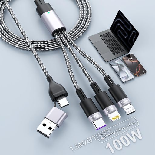 100W۽ť֥3IN2100W®1.8MťĶѵTYPECLIGHTNINGMICROUSB3ƱIPHON...