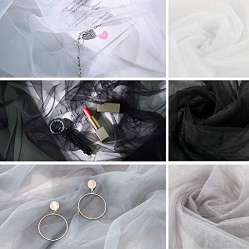 Meking撮影用レース背景布100x150cm写真道具ガーゼネイルアート商品撮影小物撮影など対応白+黒+グレー3..