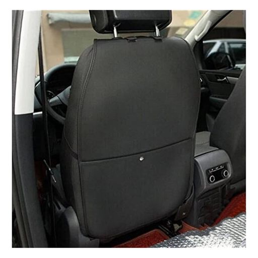 キックガード車用シートバックプロテクターネットポケット付き子供のためのシートバックカバーカーグッズ取付簡単汚れ防止-ブラック