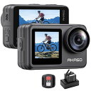 AKASO BRAVE 7 LE アクションカメラ 4K 20MP IPX7本機防水 40M防水 水中カメラ 六軸手ぶれ補正 デュアルカラースクリーン タッチパネル式 タイムラプス WIFI/TYPE-C外部マイク対応 1350MAHバッテリー2個(2)