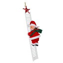 クリスマス 飾り はしごサンタ はしごサンタクロース 動く サンタクロース人形 ロープサンタ 紐 サンタ オーナメント クリスマスツリー飾り 吊り装飾 室内 雰...