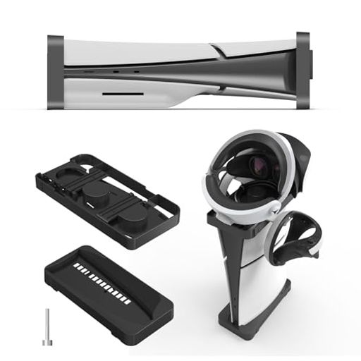 PALUMMA水平スタンドPS5スリムディスク&デジタルエディション用ゲームコンソールコントローラーホルダーPS5スリムディスク&デジタルエディション対応メインフレーム水平ストレージBALCK