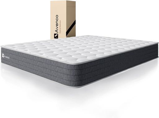 Avencoマットレスセミダブル高反発厚さ20cmやや硬めベッドマットレスポケットコイルマットレスコイル522個3ゾーン構造線経2.0mm/2.2mm並行配列高密度ウレタン使用スプリングマットレスやや…