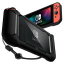 SpigenNintendoSwitchカバーストラップ付き画面保護キズ防止指紋防止衝撃吸収TPUカバー薄型耐衝撃スイッチカバーラギッド・アーマーACS01228(マット・ブラック)