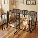 TUIYIDUOペットサークル犬ゲージペットフェンス120X60X70CM屋根面付き、2つのドア栅脱走防止組立簡単レイアウト自由自立ケージ犬用小型...