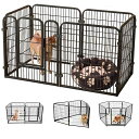 犬ケージペットサークル大型犬犬用フェンス快適空間室内室外兼用折り畳み式組立簡単複数連結可能太径強化鉄製自由組み合わせ可能中型犬専用自動ロック機能付き大ドア防抜け...