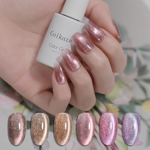 Coikazeマグネットネイル微粒子カラーマグネットジェルネイル磁石付きカラージェルマグネットジェルマグネットネイルジェル猫目くすみカラーキャッツアイジェルUV...