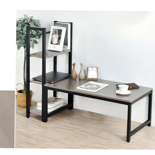 オーエスジェイ(OSJ)パソコンデスクロータイプ一体分離両用3段シェルフ付ローデスクパソコンデスク木製収納付座デスクミシン台シェルフ付きデスクデスク付きシェルフ書斎机書斎デスク…