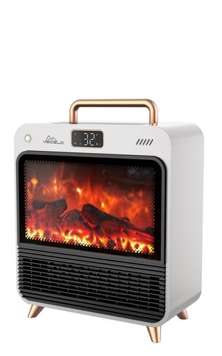 VECELOセラミックヒーター暖炉型人感センサー【ECO知能恒温3秒で速暖!】【冬新型・3D疑似炎】暖房器具省エネチャイルドロック付き転倒OFFタイマー機能大風量速暖小型足元スリム電気代安…