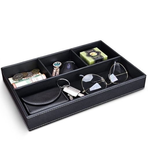 Richblue収納トレイ小物入れ卓上トレイ引出しトレイPUレザー製デスクトレイ引き出し仕切り整理トレイ多..