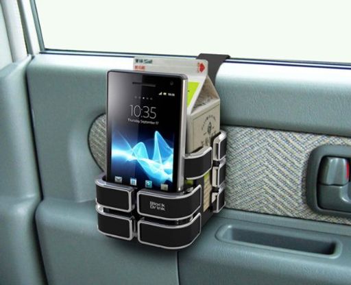 カシムラドリンクホルダーブロックドリンクLブラックxメッキAK-155