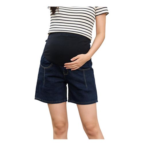 [Alaminhao] マタニティデニム ショートパンツ 妊婦用 ウェスト調整 カジュアル ハイウエスト お腹サポート 産前産後 普段着から外出服までOK